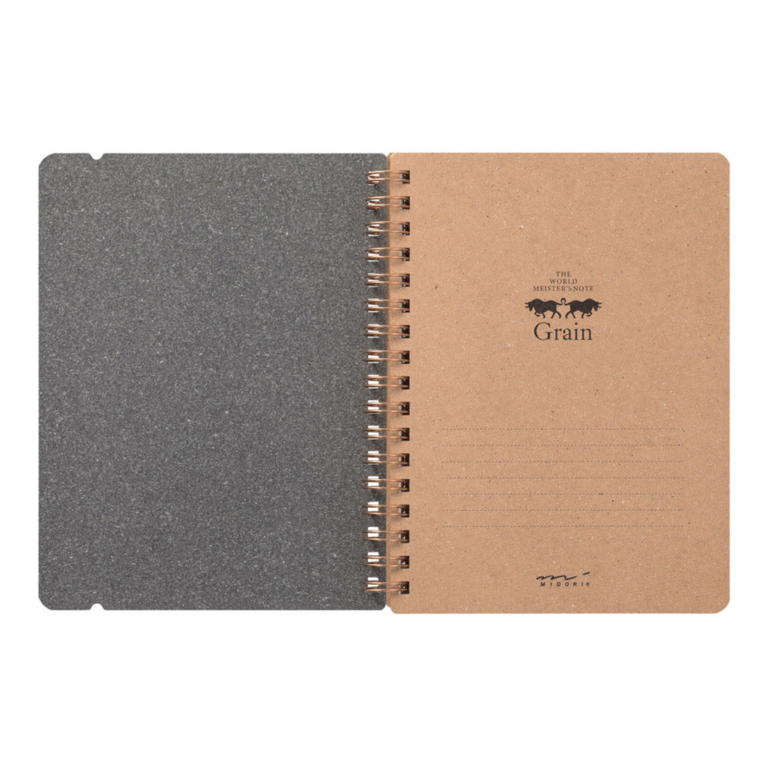 Midori - MD World Meister's Ring Notebook Grain B6 - Red