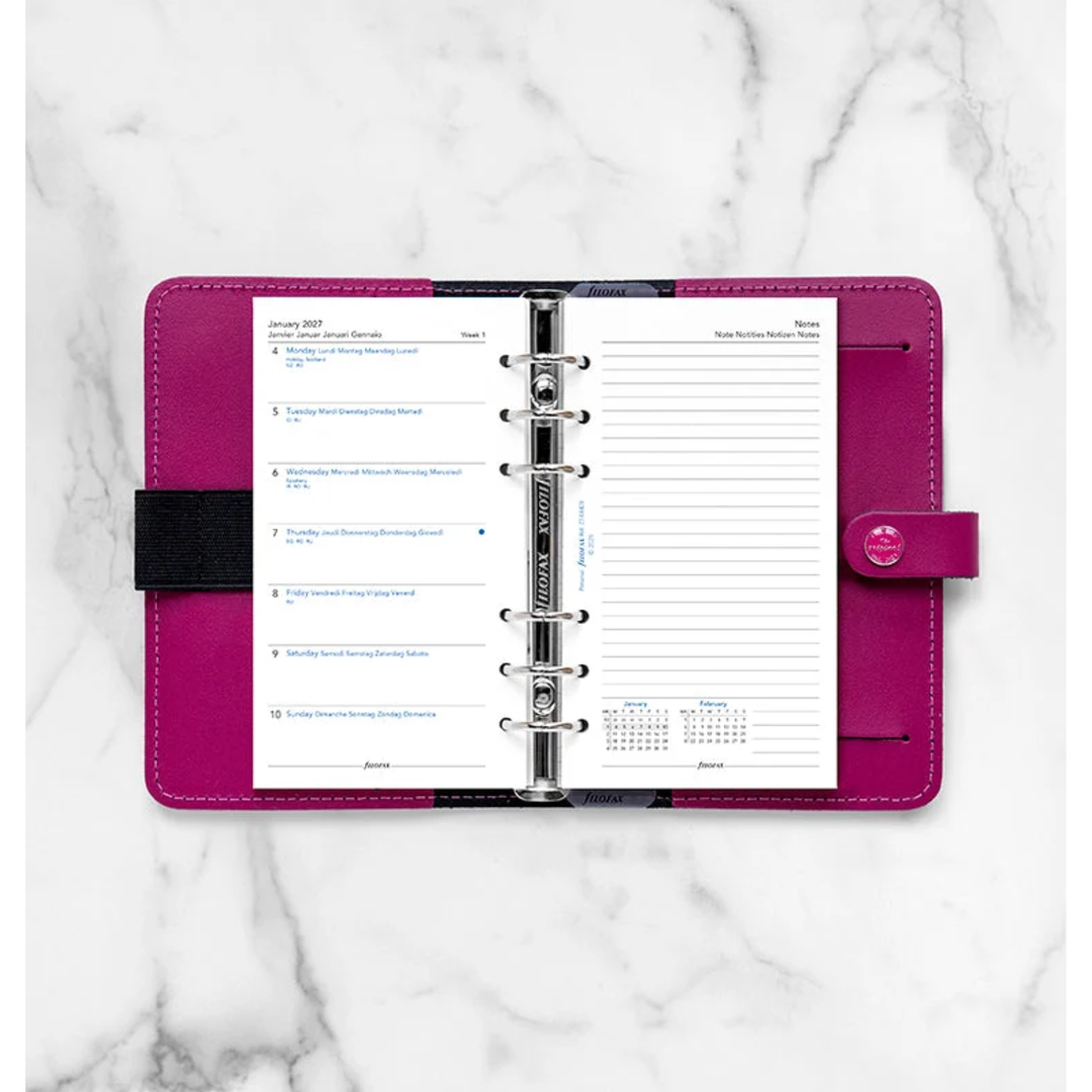 Filofax 2027 - Week On One Page With Notes - Diary Refill - Classic Personal - Multilanguage