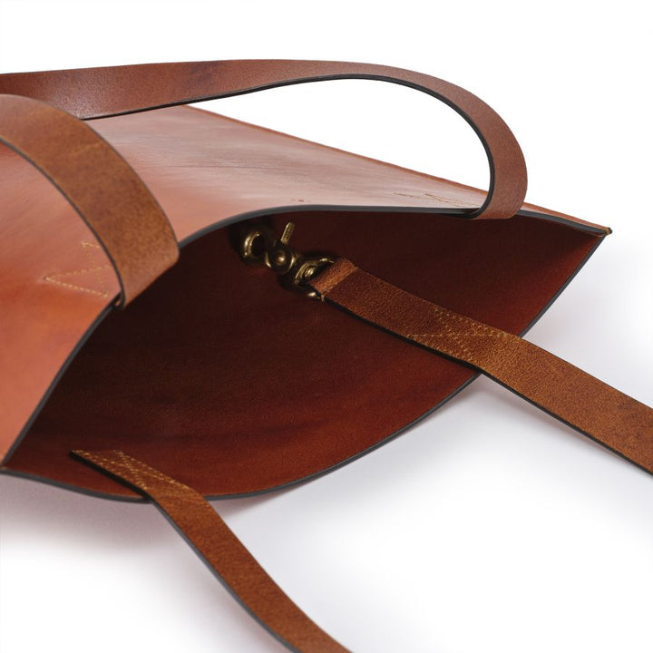 LEGENDAR - Leather Tote Bag - KERRY - Chesnut