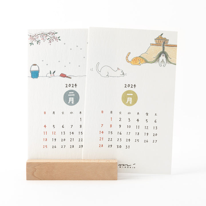 MIDORI - Stand Calendar 2024 - Cat cute gift ideas for Christmas