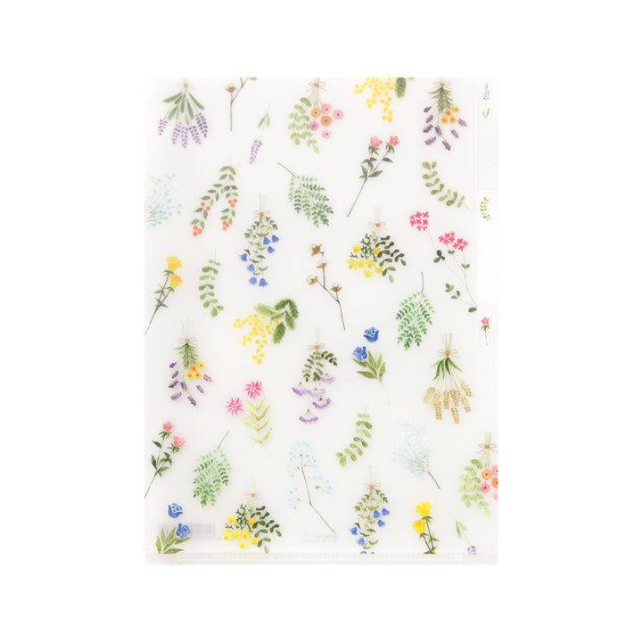 MIDORI - 3-Pocket Clear Folder - A5 | Dried Flowers