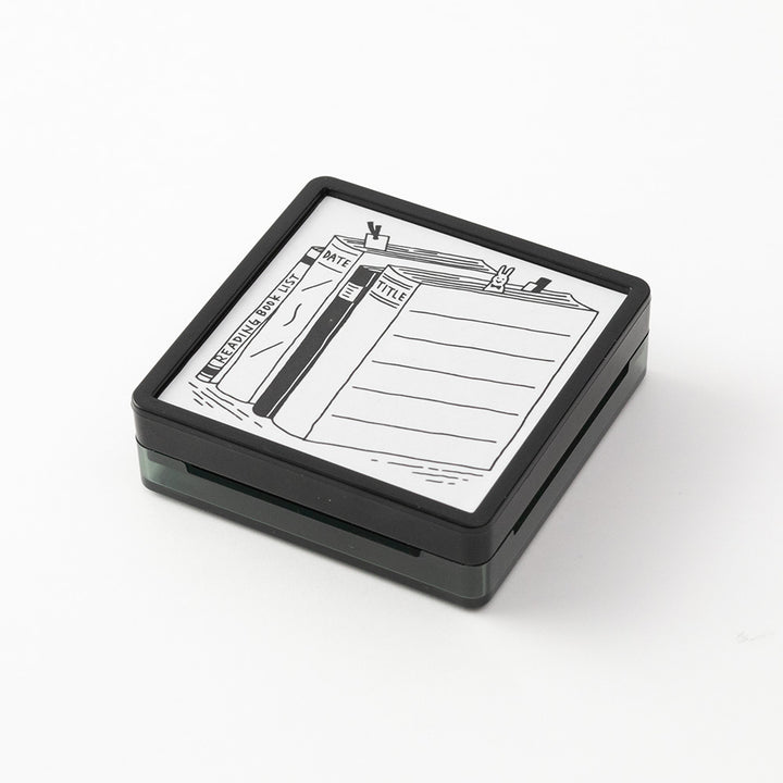 MIDORI - Paintable Stamp Pre-inked – Book (Reading Record) Best Japanese Journaling Tool/ Japanese Stationery 