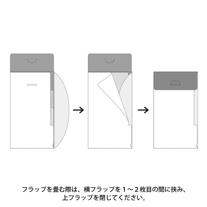MIDORI - 3-Pocket Clear Folder with Flaps - A5 Slim | Flowers
