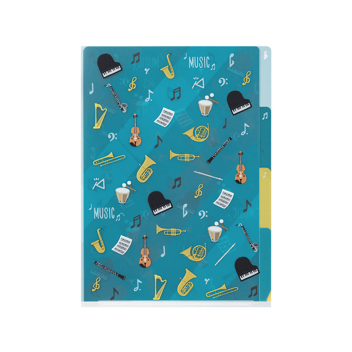 MIDORI - 3-Pocket Clear Folder - A5 | Musical Instruments