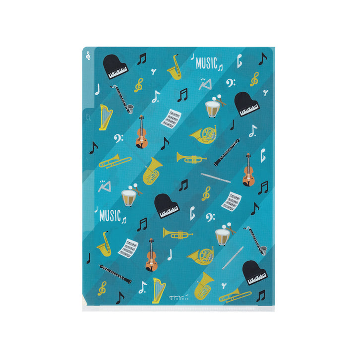 MIDORI - 3-Pocket Clear Folder - A5 | Musical Instruments
