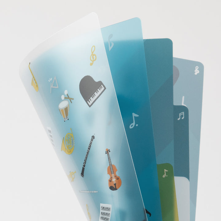 MIDORI - 3-Pocket Clear Folder - A5 | Musical Instruments