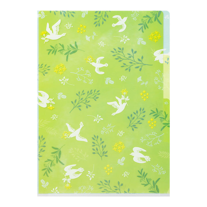MIDORI - 3-Pocket Clear Folder - A4 | Birds