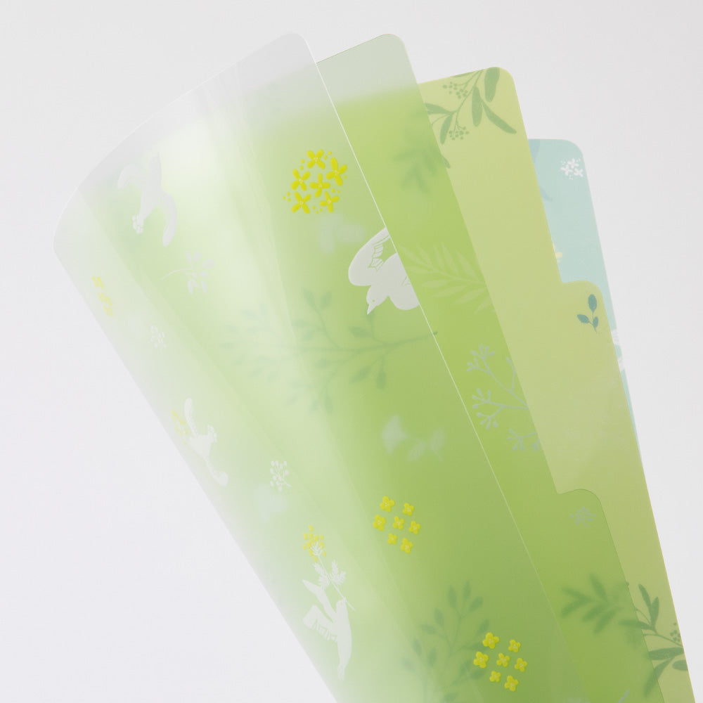 MIDORI - 3-Pocket Clear Folder - A4 | Birds