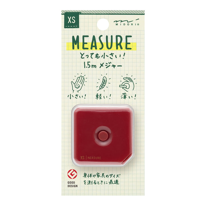 MIDORI - XS Measure Tape 1.5M - Red/Blue/Black/White - Free shipping to US and Canada - Buchan's Kerrisdale Stationery