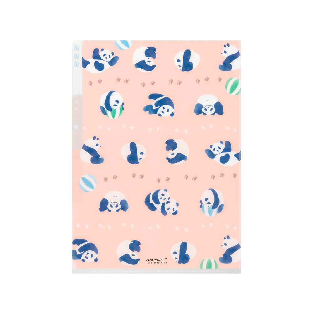Midori - 3 Pocket Clear Folder - A5 - Panda