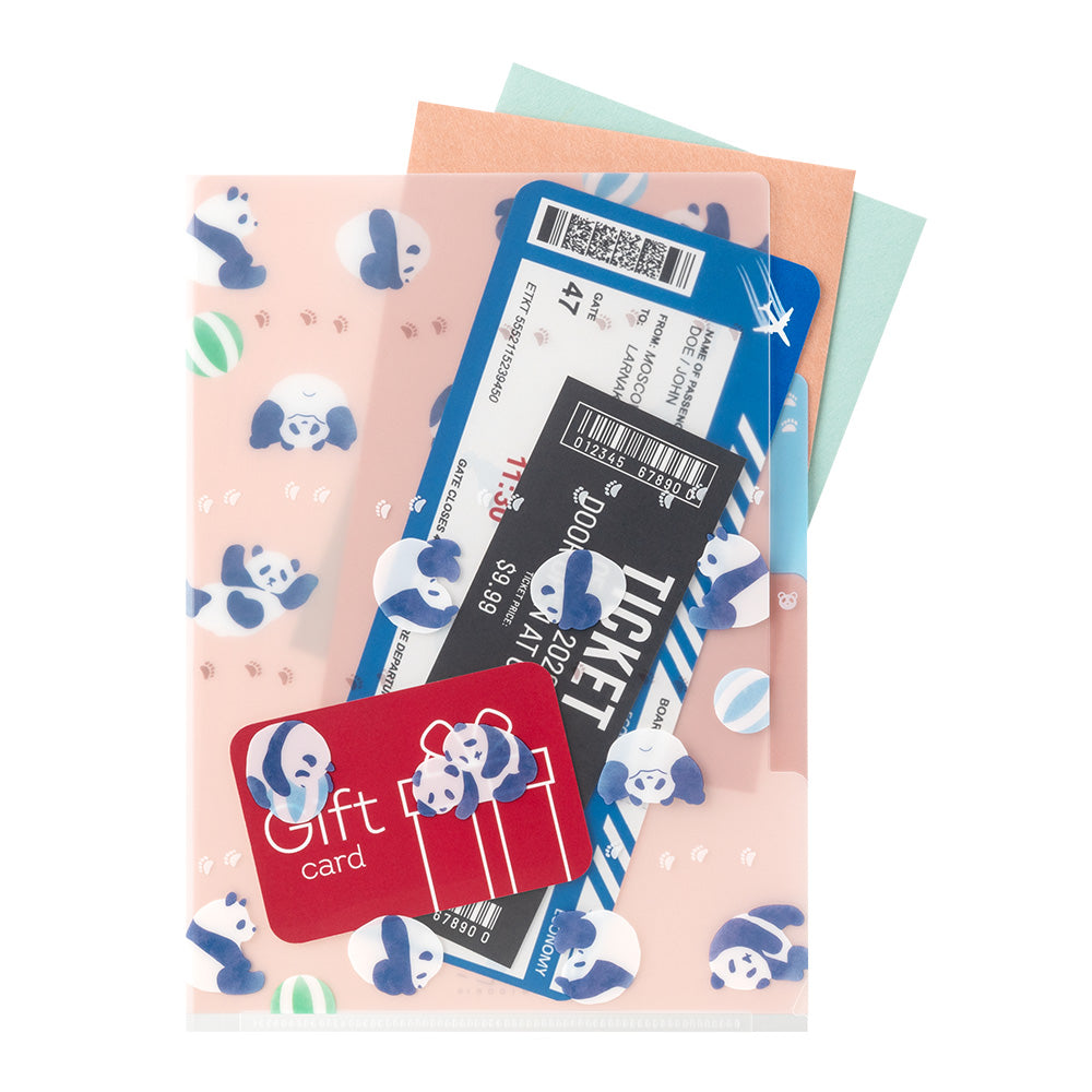 Midori - 3 Pocket Clear Folder - A5 - Panda