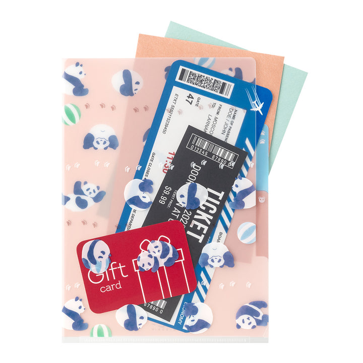 Midori - 3 Pocket Clear Folder - A5 - Panda