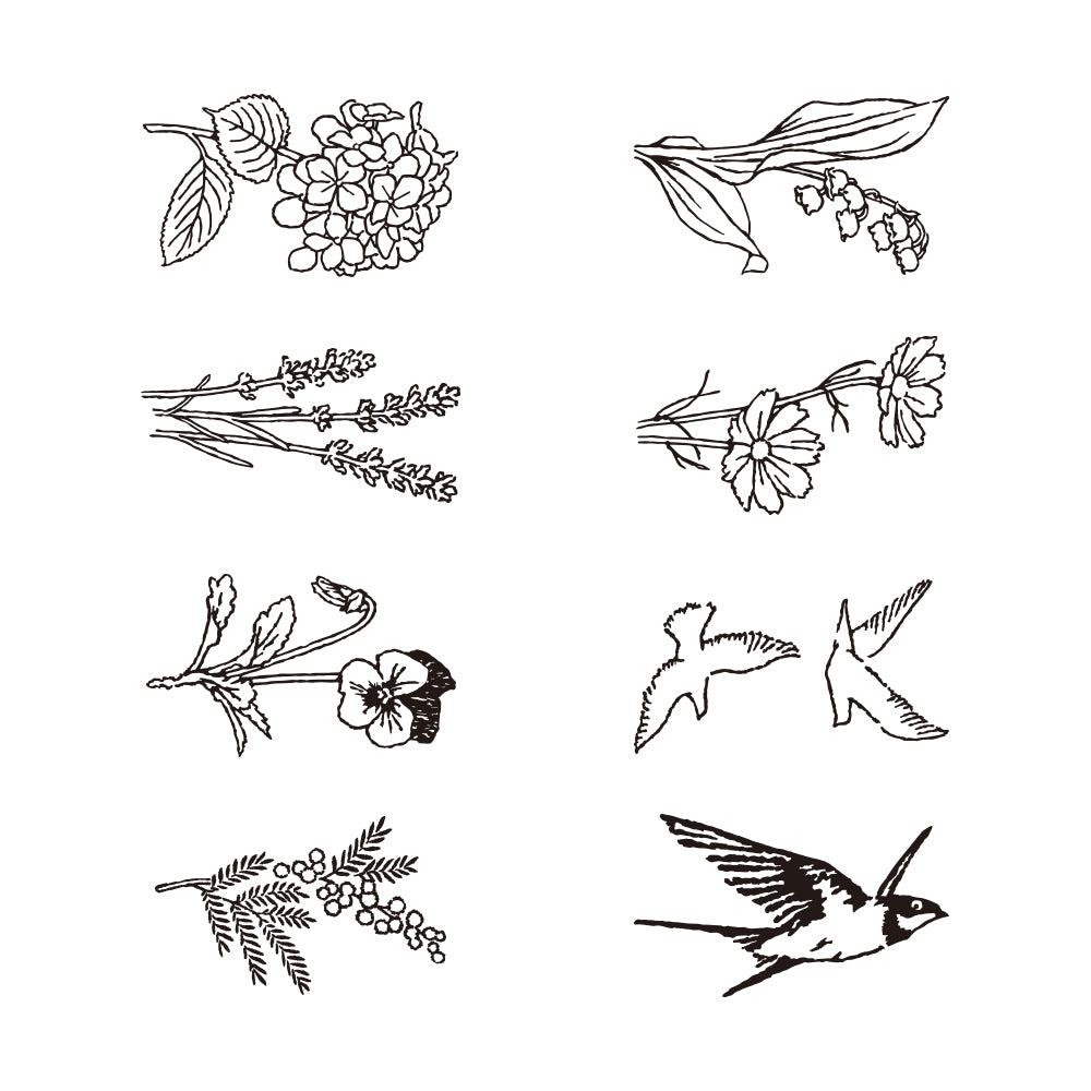 MIDORI - Paintable Rotating Stamp - Dial Flower & Bird
