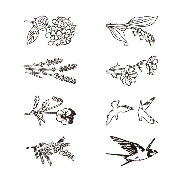 MIDORI - Paintable Rotating Stamp - Dial Flower & Bird