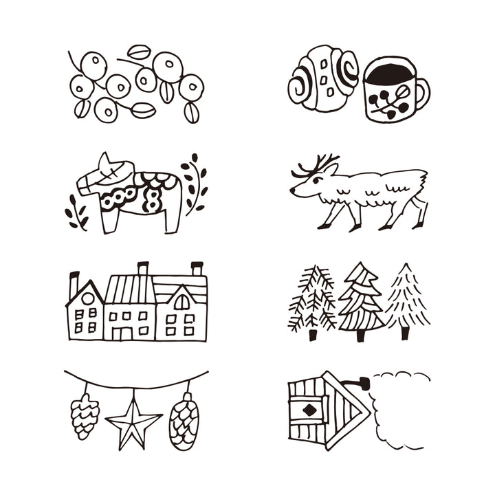 MIDORI - Paintable Rotating Stamp - Dial Nordic Motif