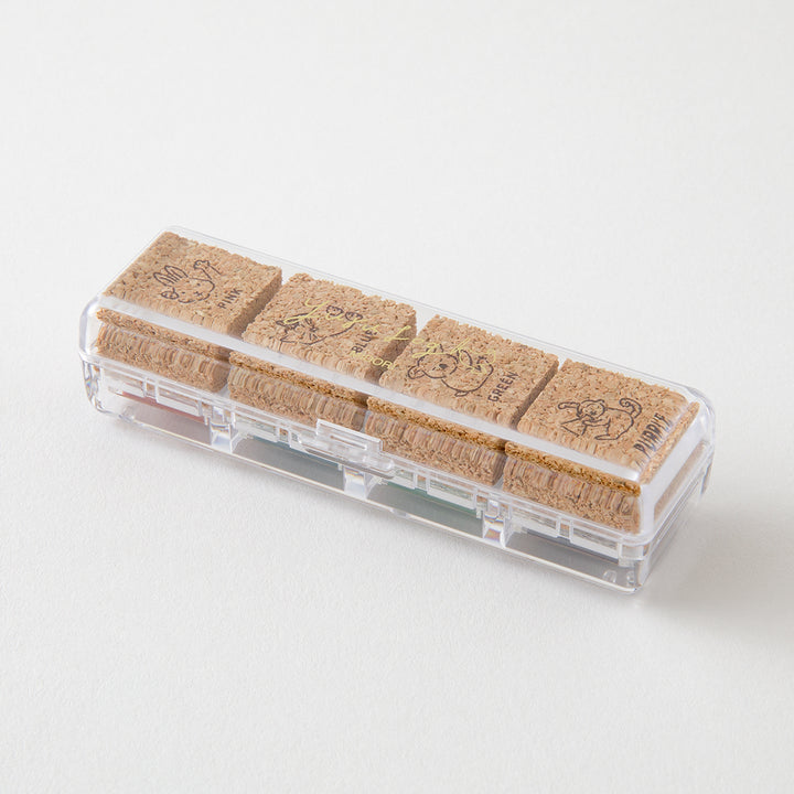 MIDORI - Yuru Log Paintable Stamp - Pre-Inked - Animal Poses