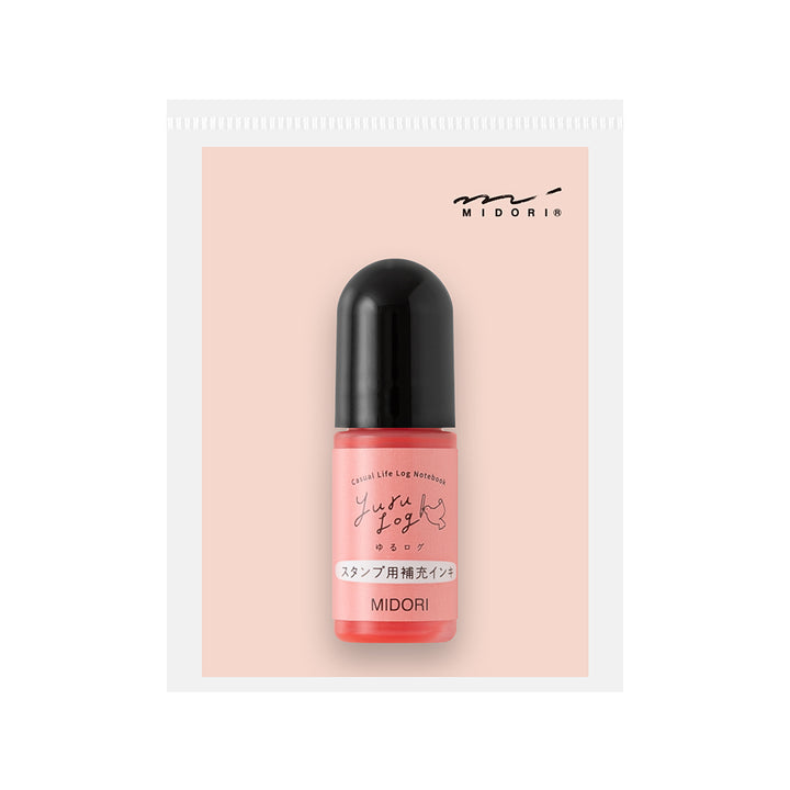 MIDORI - Yuru Log Paintable Stamp Pre-Inked - Ink Refill -  Pink