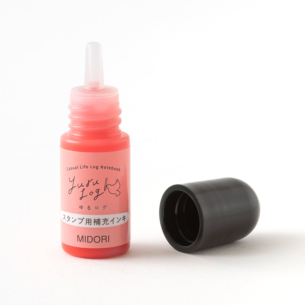 MIDORI - Yuru Log Paintable Stamp Pre-Inked - Ink Refill -  Pink