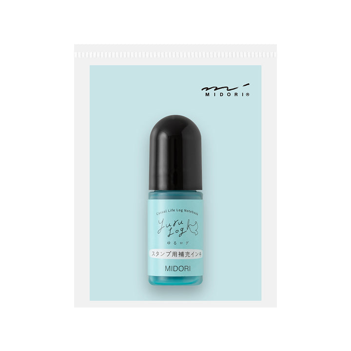 MIDORI - Yuru Log Paintable Stamp Pre-Inked - Ink Refill -  Blue