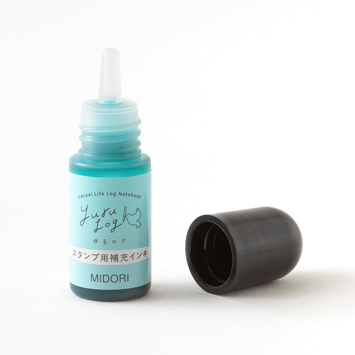 MIDORI - Yuru Log Paintable Stamp Pre-Inked - Ink Refill -  Blue