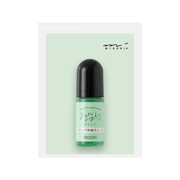 MIDORI - Yuru Log Paintable Stamp Pre-Inked - Ink Refill -  Green