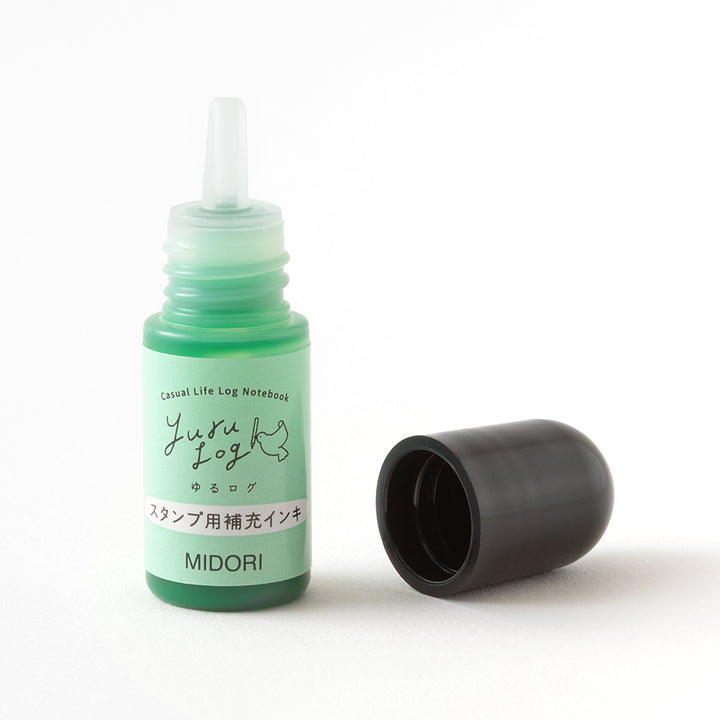 MIDORI - Yuru Log Paintable Stamp Pre-Inked - Ink Refill -  Green