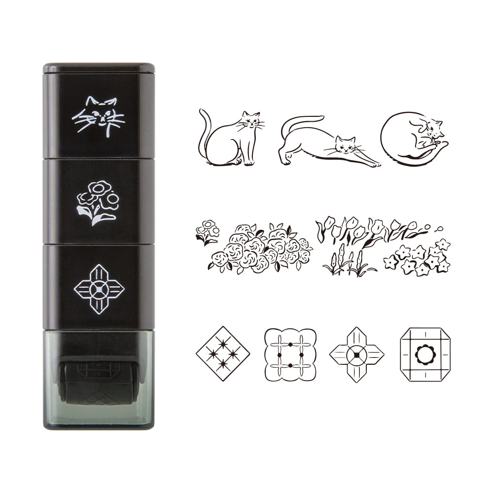 Midori - Paintable Stamp Roller - Cat & Landscape