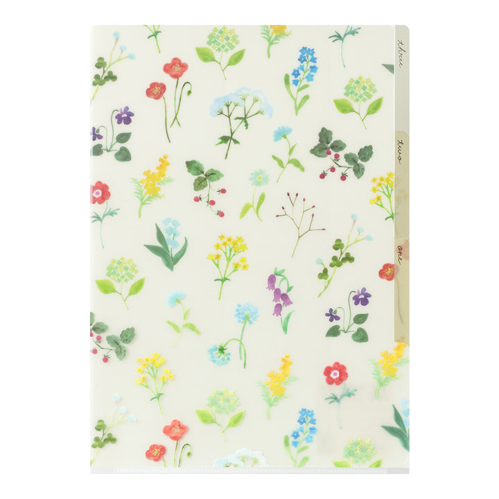 MIDORI - 3-Pocket Clear Folder - A4 - Flowers C