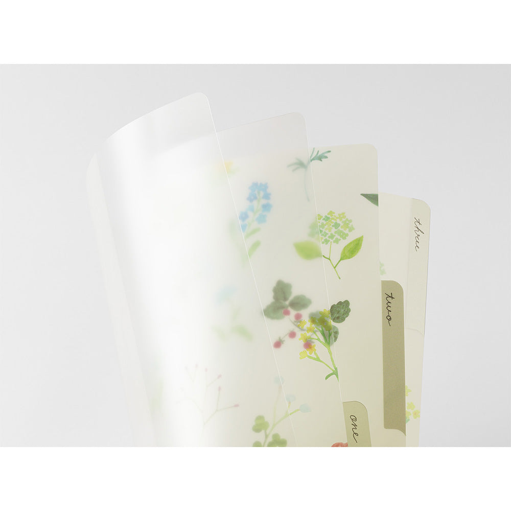 MIDORI - 3-Pocket Clear Folder - A4 - Flowers C