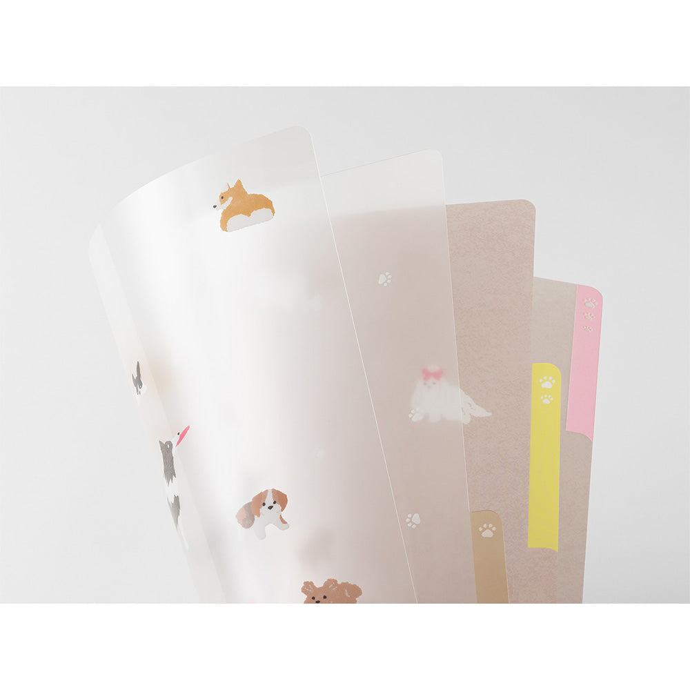 MIDORI - 3-Pocket Clear Folder - A4 - Dogs A