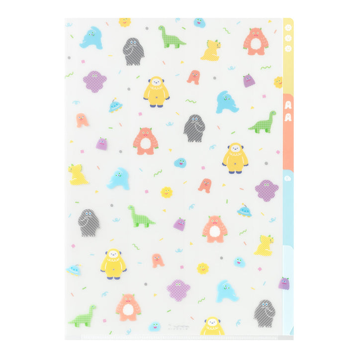 MIDORI - 3-Pocket Clear Folder - A4 | Monsters