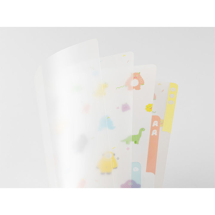 MIDORI - 3-Pocket Clear Folder - A4 | Monsters