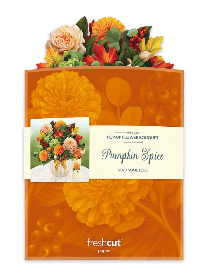 Fresh Cut Paper - Life Sized Pop-Up Flower Bouquet with Note Card - Pumpkin Spice