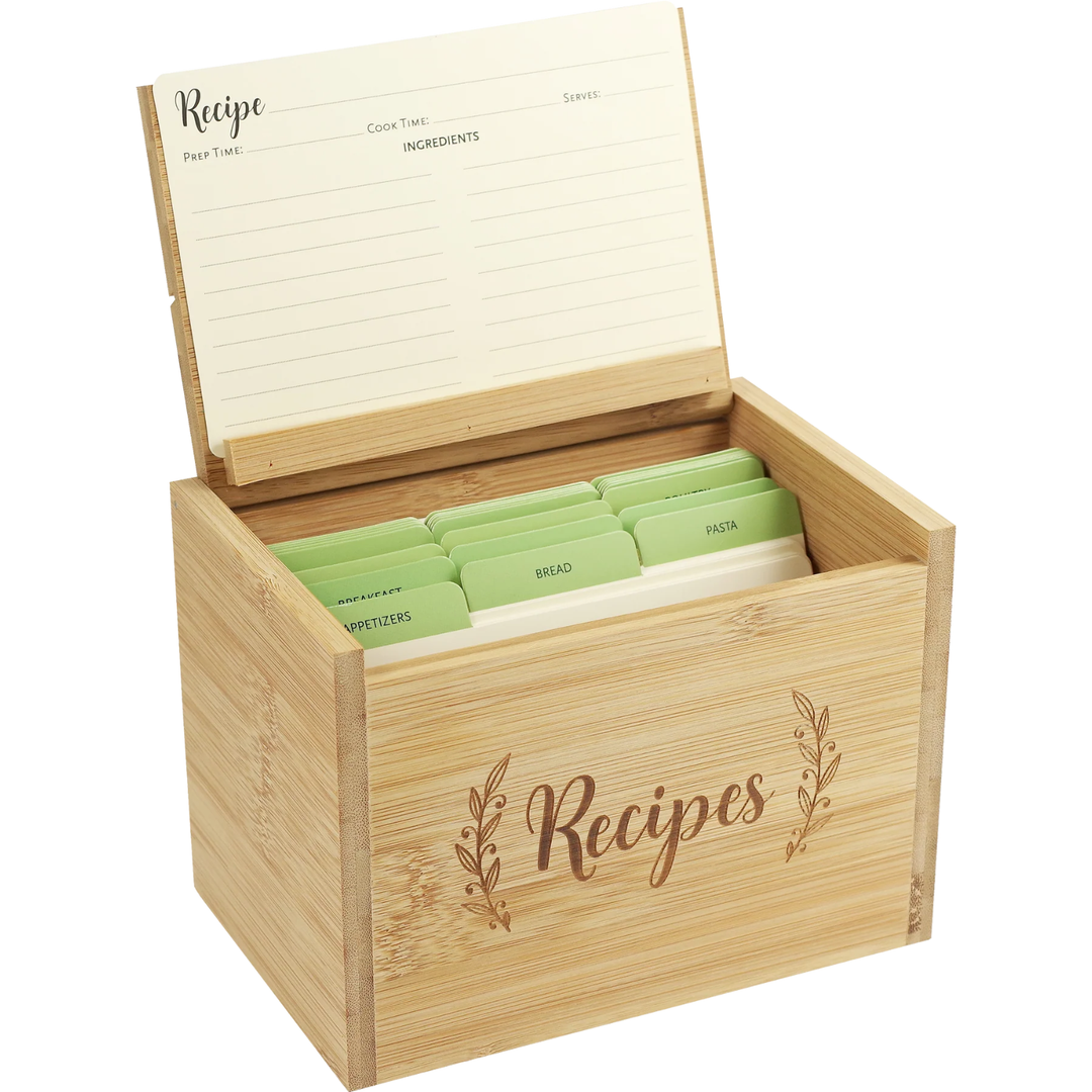Peter Pauper Press - Bamboo Recipe Box Set