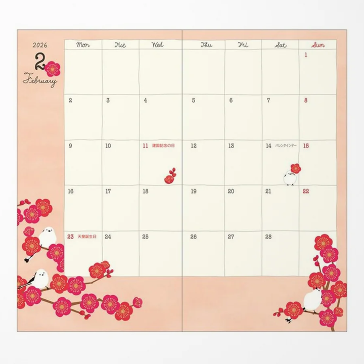 Midori - 2027 Slim Pocket Diary - Bird