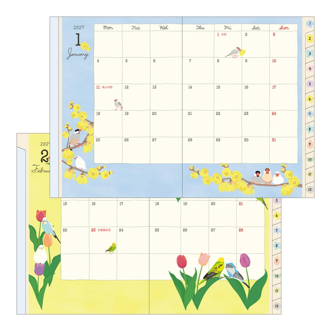 Midori - 2027 Pocket Diary - Bird