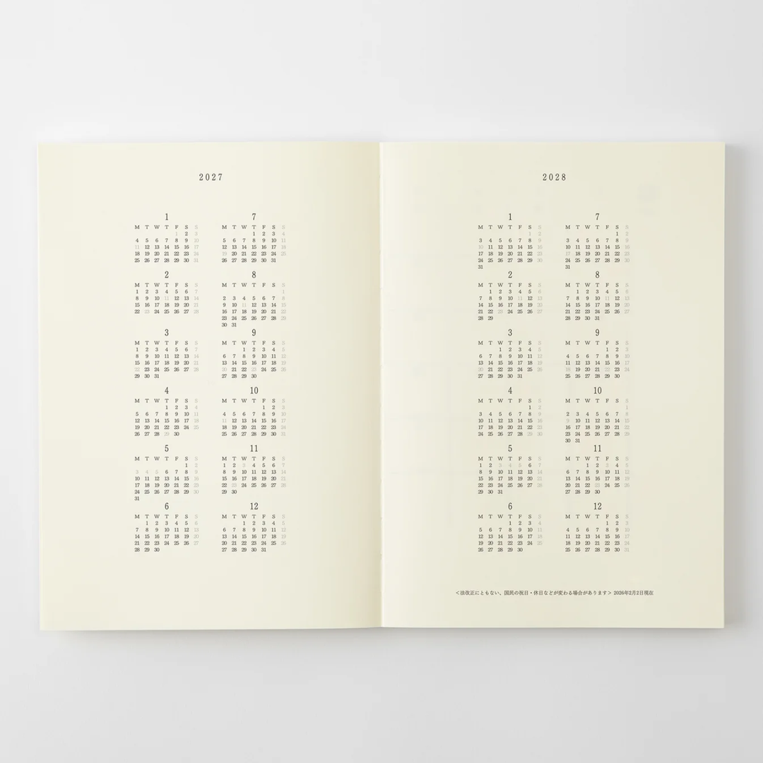Midori - MD Notebook Diary Thin 2027 - A5