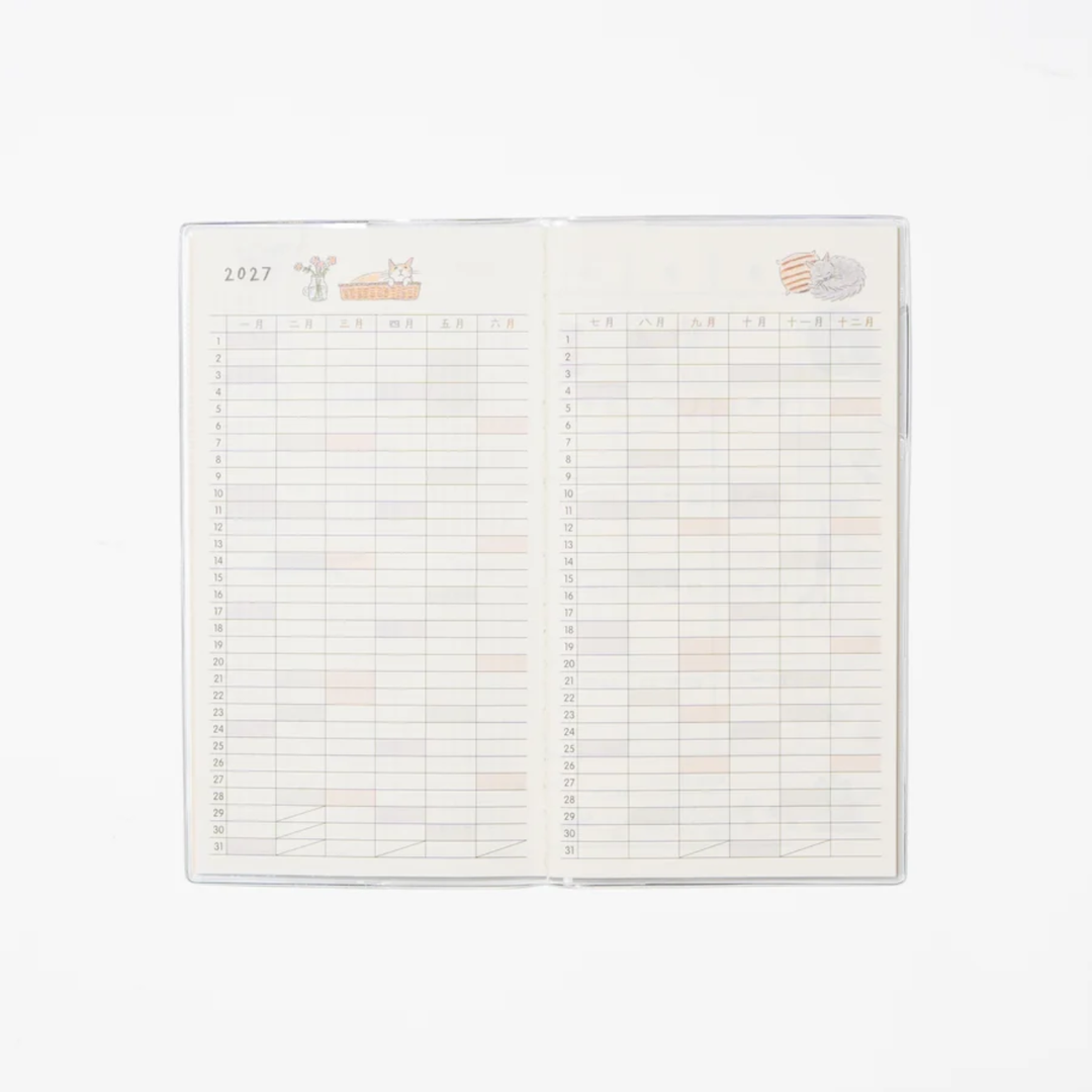 Midori - 2027 Slim Pocket Diary - Cat