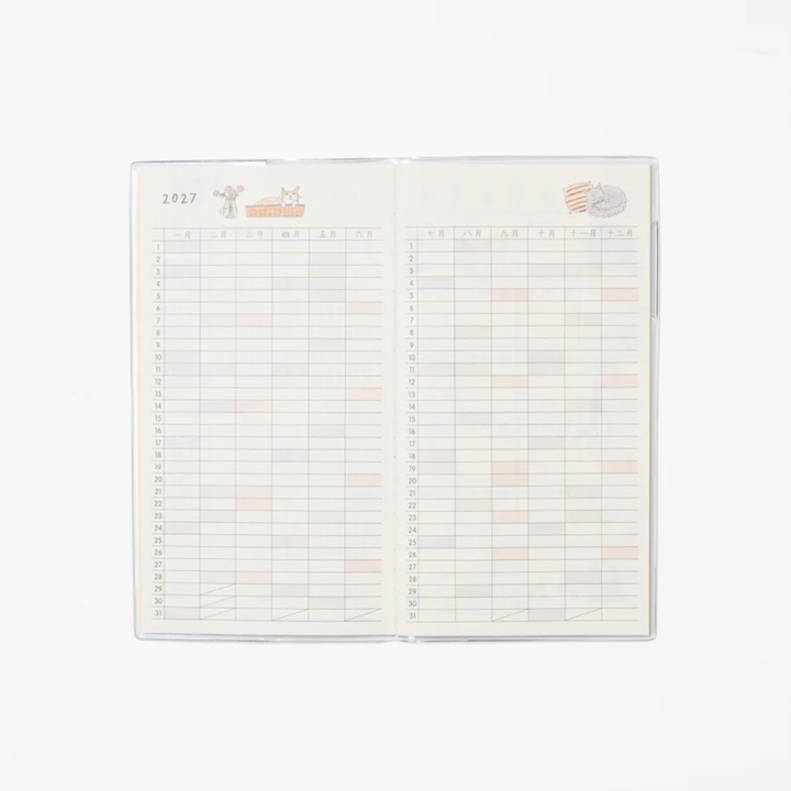 Midori - 2027 Slim Pocket Diary - Cat