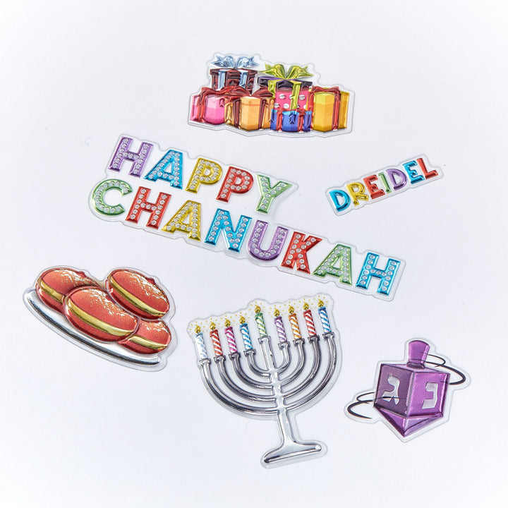 Rite Lite - Chanukah 3D Metallic Stickers (2 Sheets)