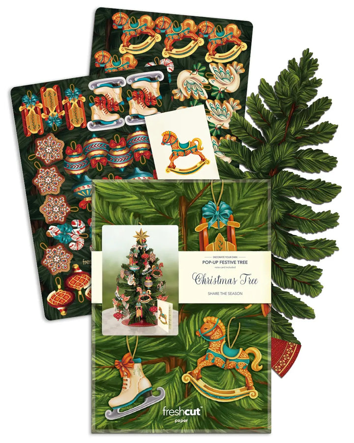 Fresh Cut Paper - Pop-Up Festive Tree with Note Card - Christmas Tree