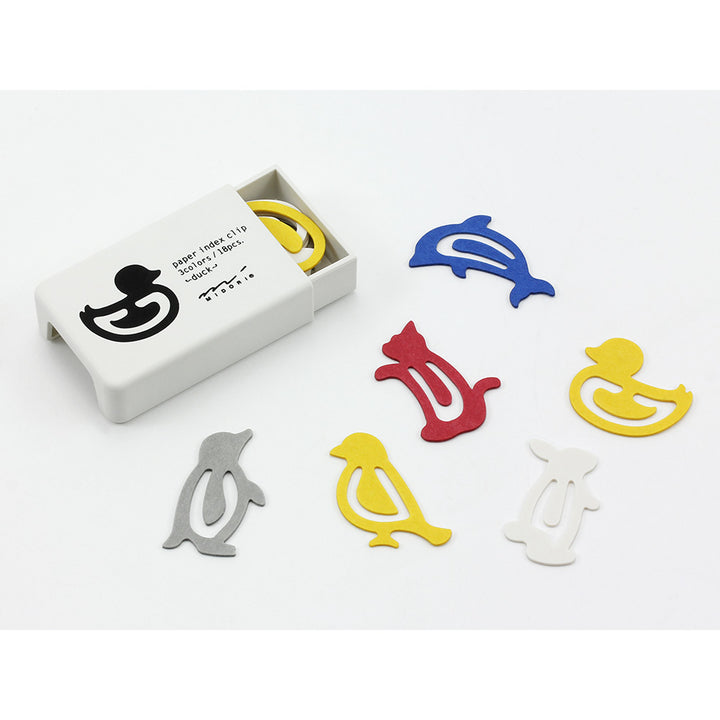 Midori - Paper Index Clip - 3 Colours / 18pcs - Cat