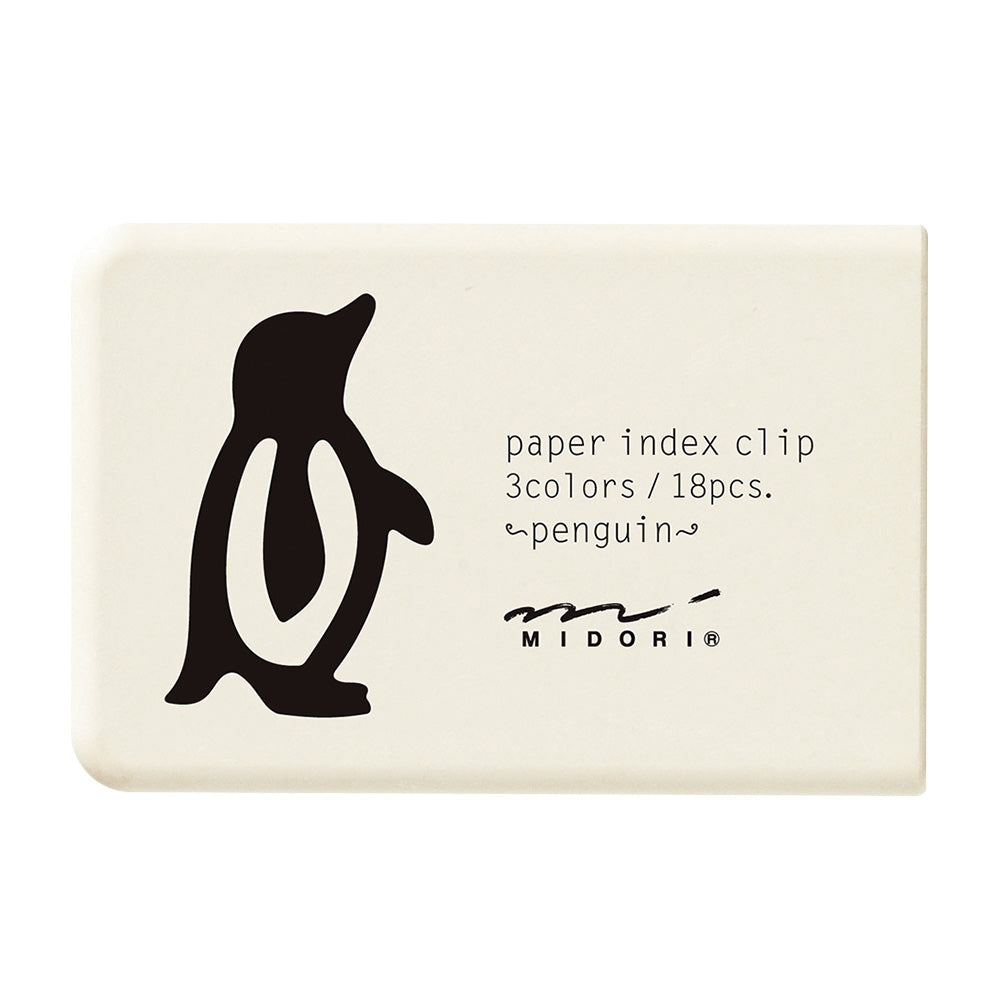 Midori - Paper Index Clip - 3 Colours / 18pcs - Penguin