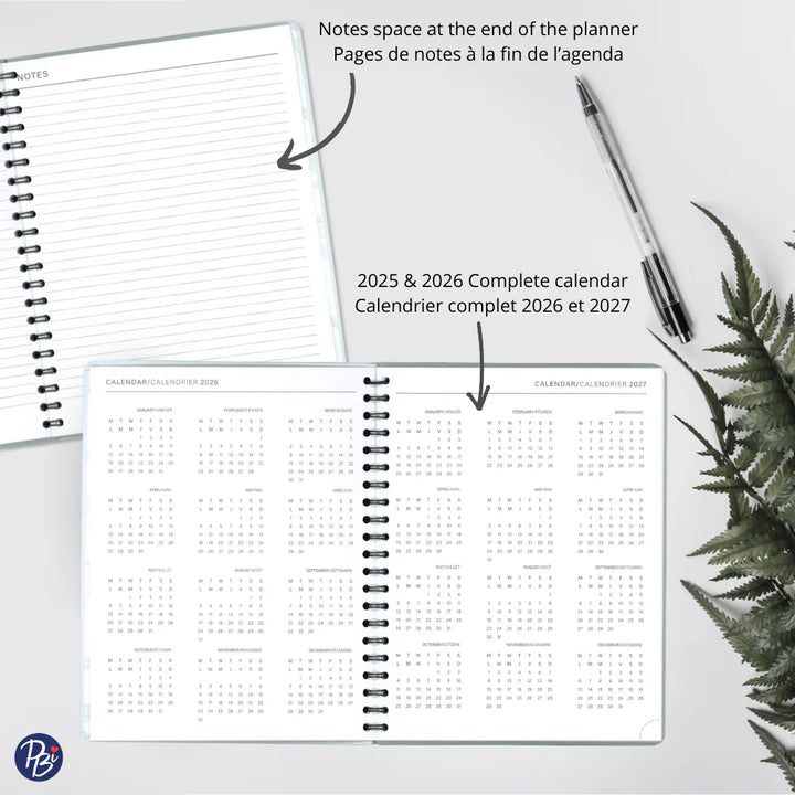 Pierre Belvedere - 2026 Large Annual Agenda - Weekly - Hummingbird and Flowers