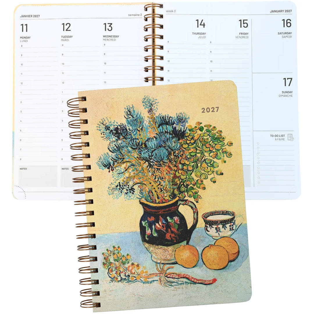 Pierre Belvedere - 2027 Medium Annual Agenda - 1 Week on 2 Pages - Vase and Lemons