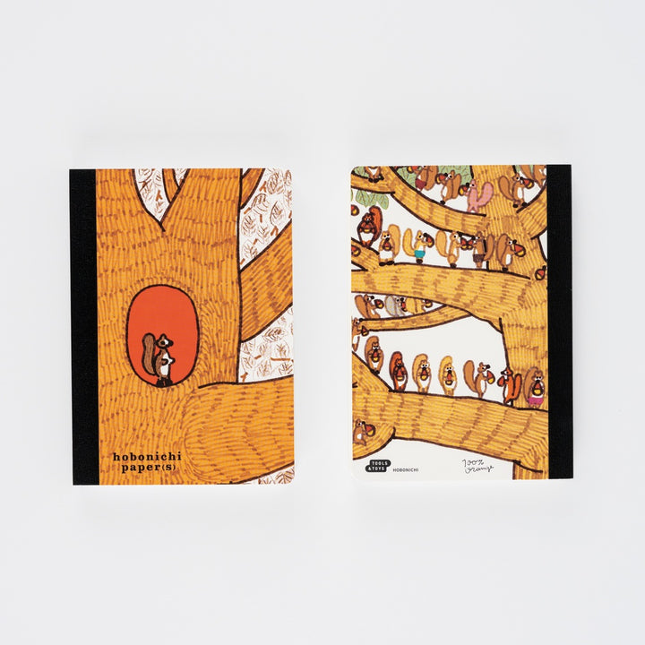 Hobonichi Techo 2026 - Hobonichi Paper(s) - 100%ORANGE: Squirrel Appears