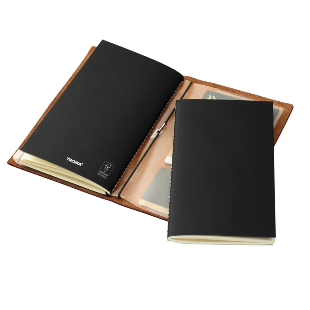 TROIKA - Travel Journal - 2 Notebooks with Leather Cover