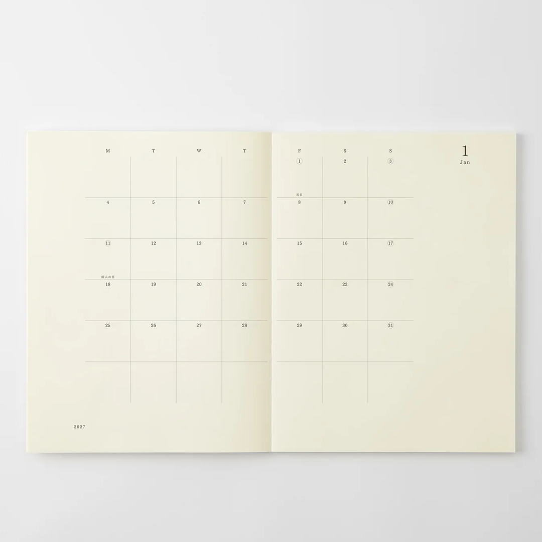 Midori - MD Notebook Diary Thin 2027 - A4