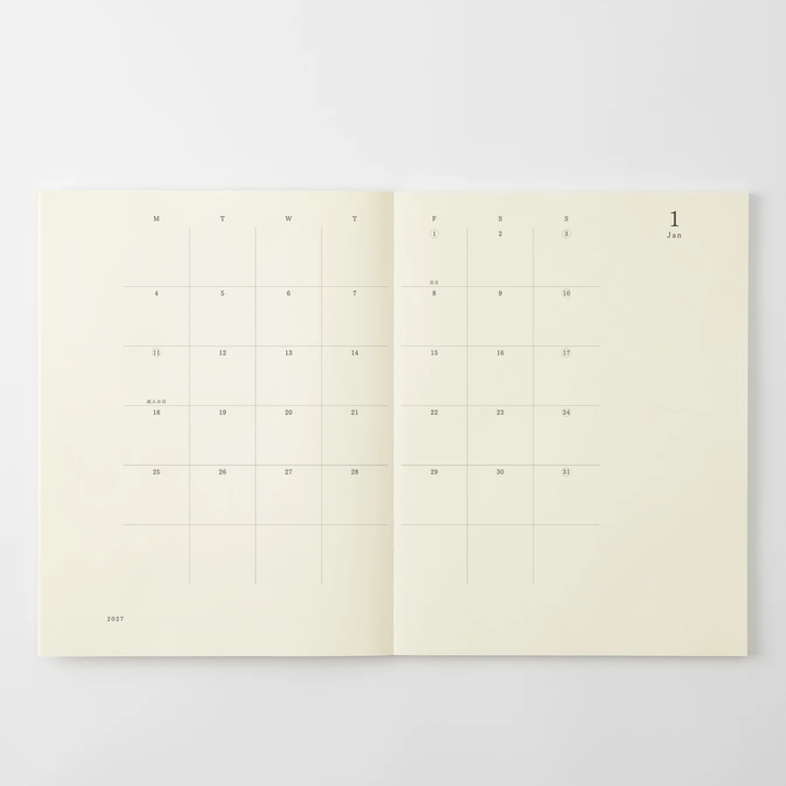 Midori - MD Notebook Diary Thin 2027 - A4