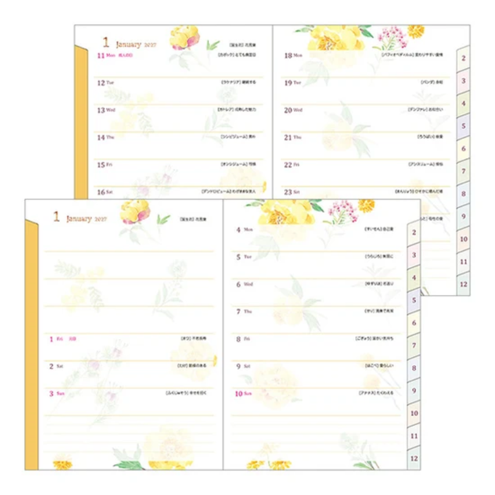 Midori - 2027 Pocket Diary - Country Time Flower